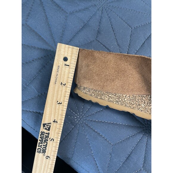 Yokono Brown Leather Strappy Suede Wedge Cadiz Sandals Womens Size 7.5 Cork - Picture 12 of 12